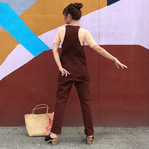Rachel Comey Buxton Sleeveless Zip Front Jumpsuit Mahogany Cotton Size 2 NWT - Picture 2 of 16